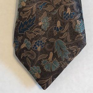 C&A Brown Botanical Print Men's Tie